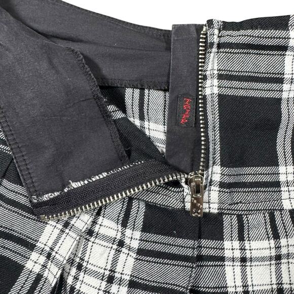 Vintage Tripp NYC Skirt Large White Black Plaid Mini Tutu Goth Emo Punk Alt Y2K - Picture 4 of 7